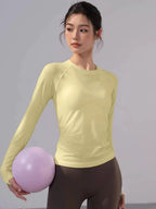 Women's Outdoor Sports Shirt Yoga Wear Fitness T-Shirt Running Workout Top Female Long Sleeves Sportswear Exercise Gym Clothing