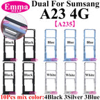 10Pcs Dual Card Phone Sim SD Card Tray For Samsung Galaxy A14 A24 A34 A54 A13 A23 A33 A53 A73 Sim Card Holder Adapter Drawer