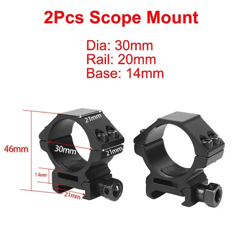 2PCS Hunting Rifle Scope Mount Ring for Dia 25.4mm 30mm 35m Tactical Scope Flashlight 11mm 20mm Picatinny Rail Mount Accessories