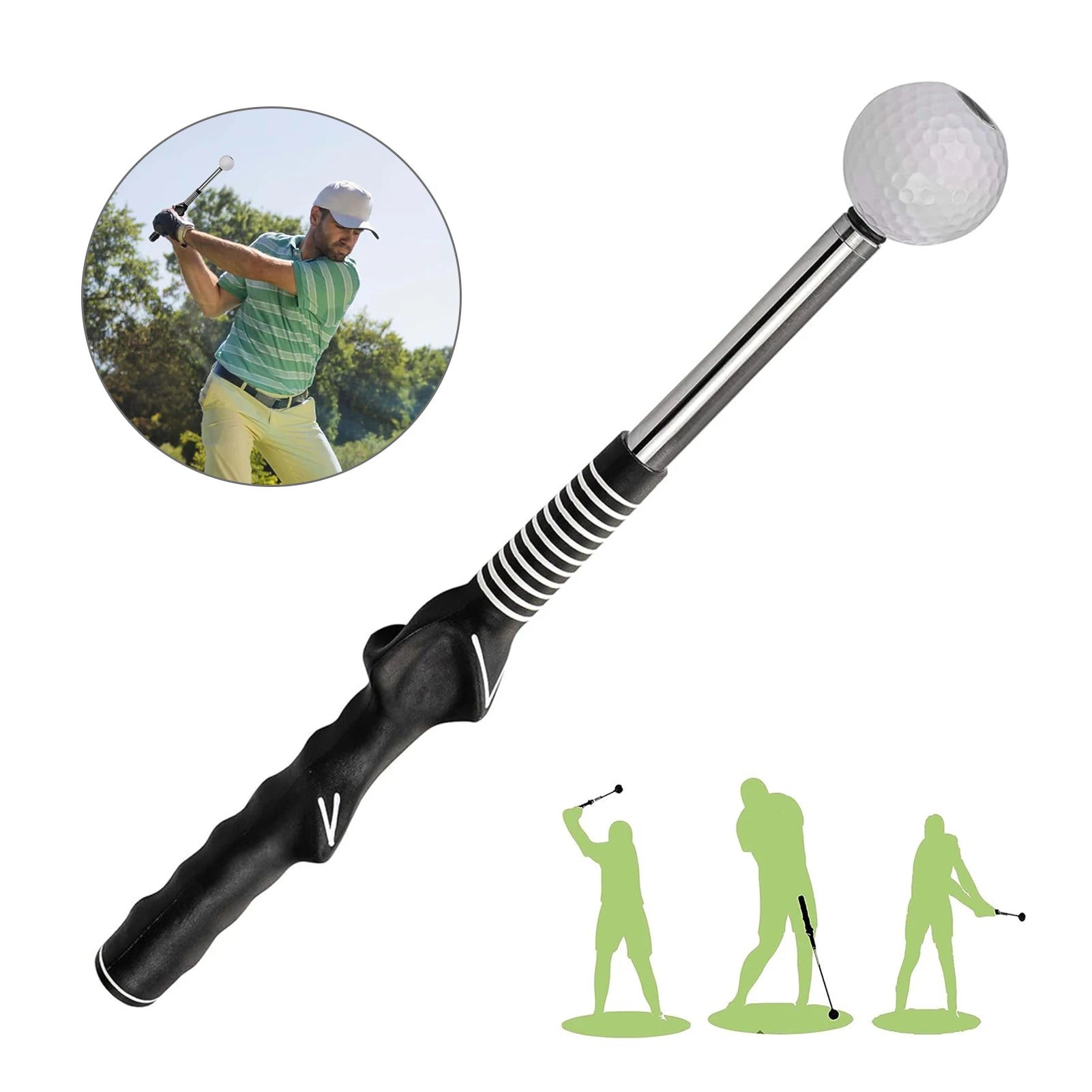 Retractable Golf Swing Training Aid Rhythm Click Sound Golf Grip Trainer Attachment for Indoor Practice Golf Accessories Secondary image