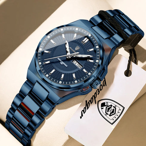 POEDAGAR Fashion Ladies Watch Top Elegant Week Date Woman Clock Quartz Stainless Steel Luminous Waterproof Women's Watches Reloj