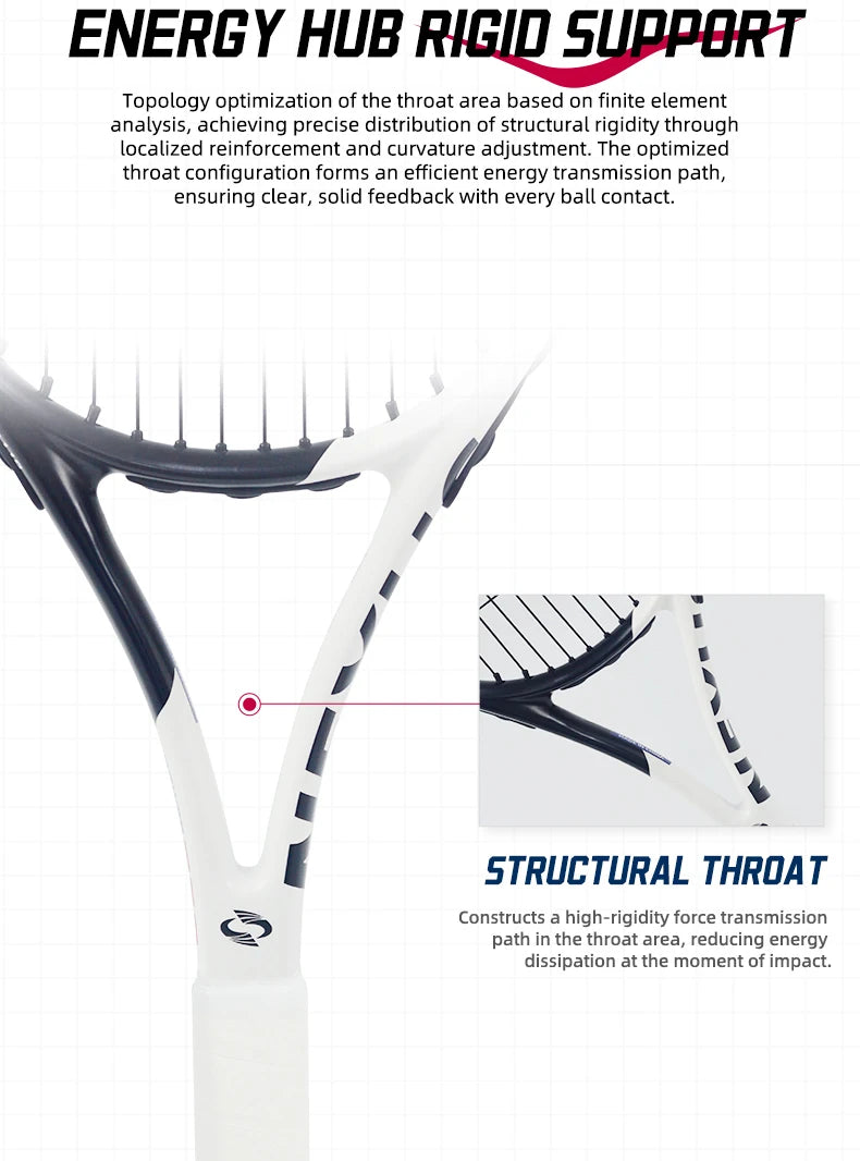 NEXUS Carbon Tennis Racket, Speed Aesthetic Design, Wide Stable Triangle Frame, Low Wind Resistance & High Control Power