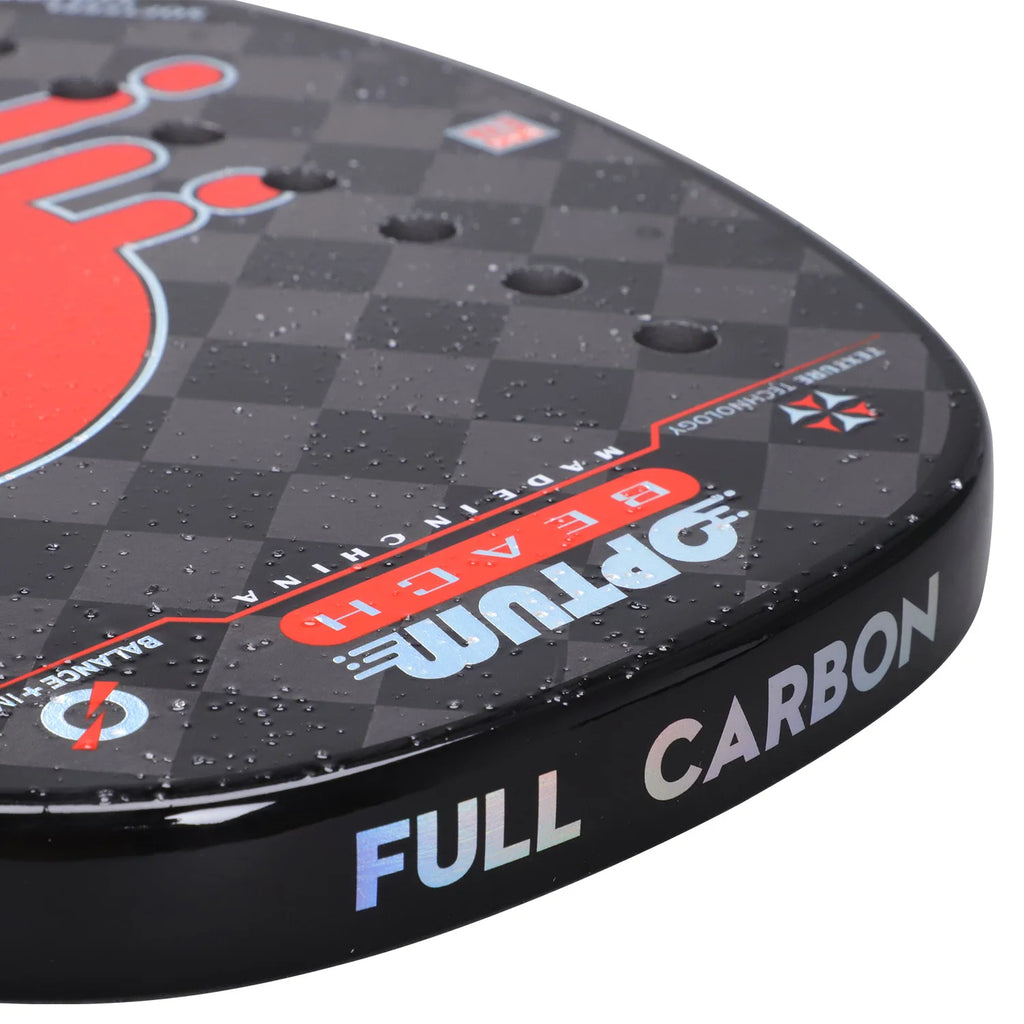 OPTUM FORTRESS 18K Carbon Fiber Rough Surface 14 Holes Beach Tennis Racket With Cover Bag