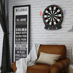 Professional Electronic Hanging Dartboard with LCD Scoring Indicator, 6 Darts Included, Home Bar Party Game Set