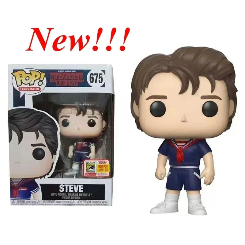 NEW!!! FUNKO POP Stranger Series #1462 Eddie #1250 Dustin Steve Robin Eleven Vinyl Action Figure Collection Models for Gifts