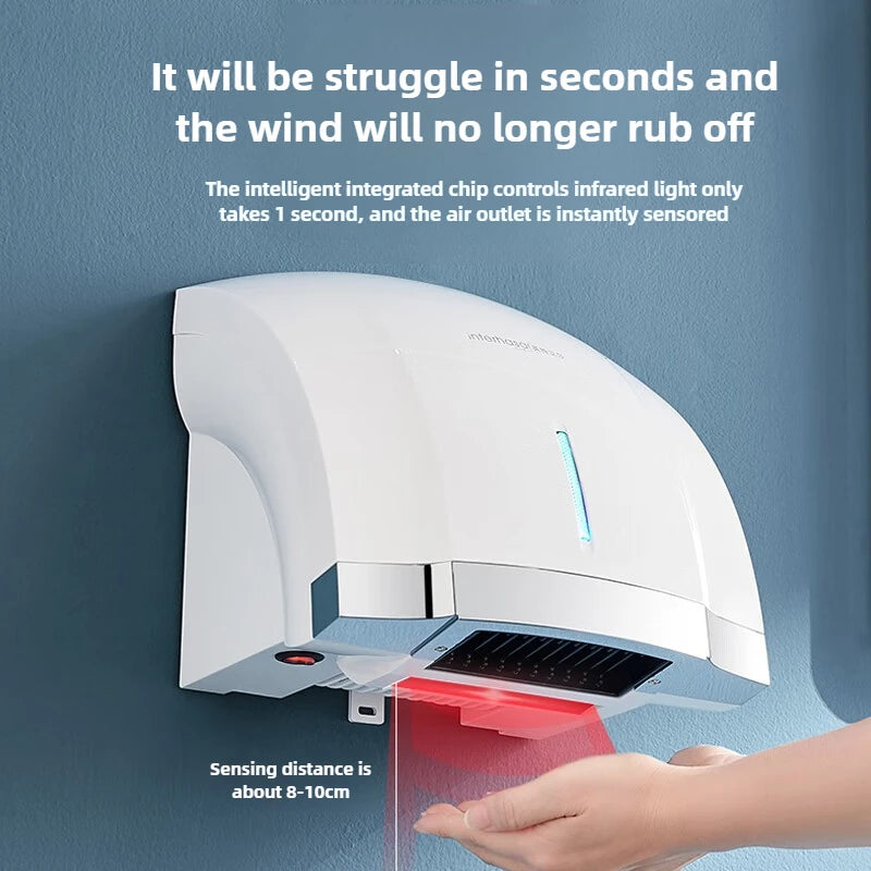 220V  Infrared Induction Wall-mounted Automatic Sensor Bathroom Hand Dryers Cold/Hot Commercial Dryer Machine,High-Speed Drying