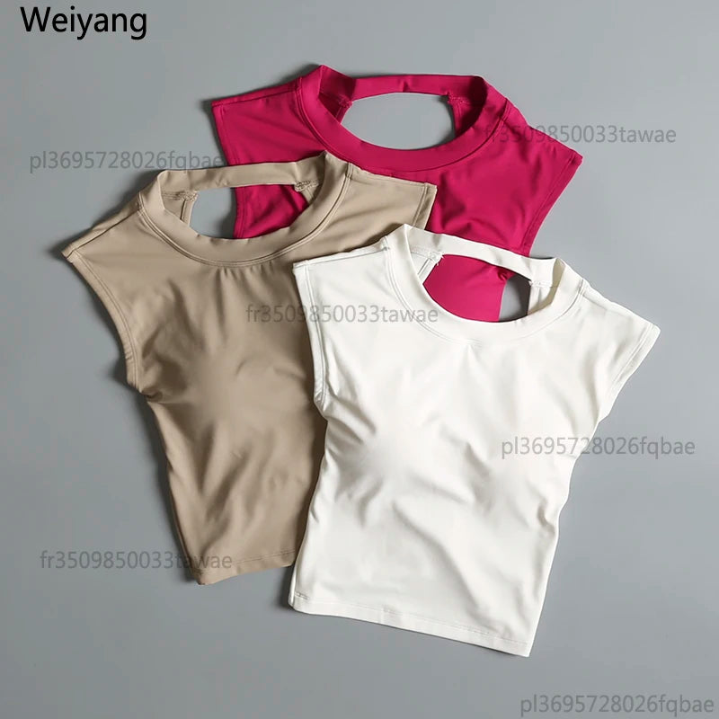 Sexy Backless Sports Vest Women Fixed Chest Pad Tight Quick-Drying Slim Fit Yoga Top Breathable Fitness Shirt Main image