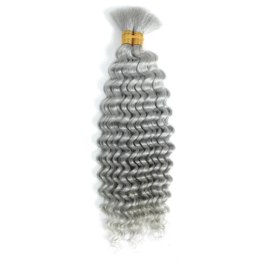 P4/27 Highligt Deep Wave Bulk Human Hair Braiding Blonde Curly Brazilian Human Hair Extensions for Micro Braiding No Weft