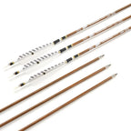 6/12/24pcs 32Inch Archery 100%Pure Carbon Arrows ID 6.2mm Wooden Shaft with 5'' Natural Feathers for Hunting Shooting