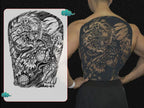 Magic Juice Ink Waterproof Tattoo Stickers Full Back Large Size Herbal Juice Temporary Tattoos Men Body Art Dragon Tiger
