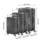 Anajqaqia Black Suitcase Set 3 Piece Luggage Set with Trolley Handle, Double Wheels and TSA Lock, Travel Suitcase Set