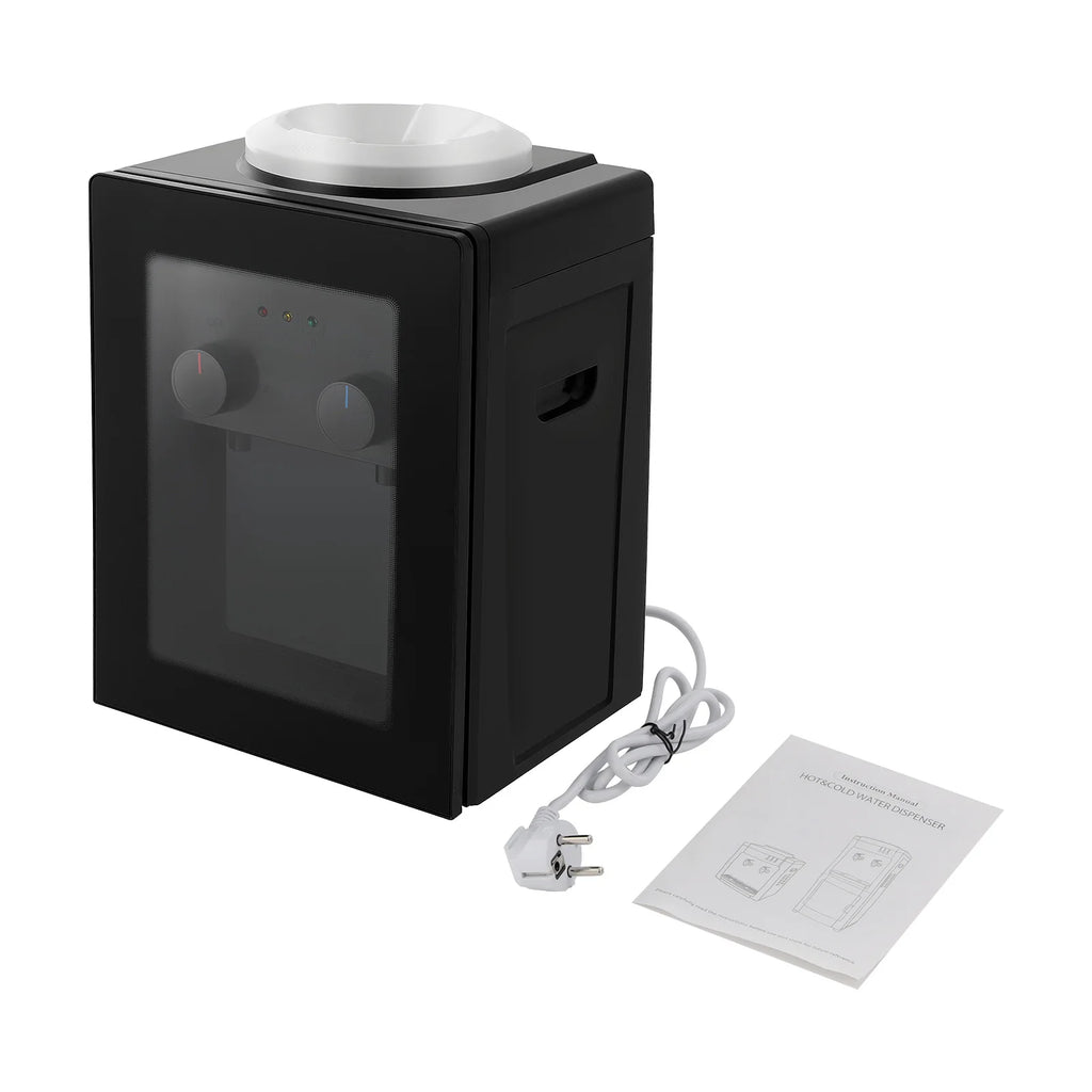 Compact Electric Water Cooler Fast Heating Hot Cold Desktop Dispenser with Removable Basin for Home Office Bedroom Use