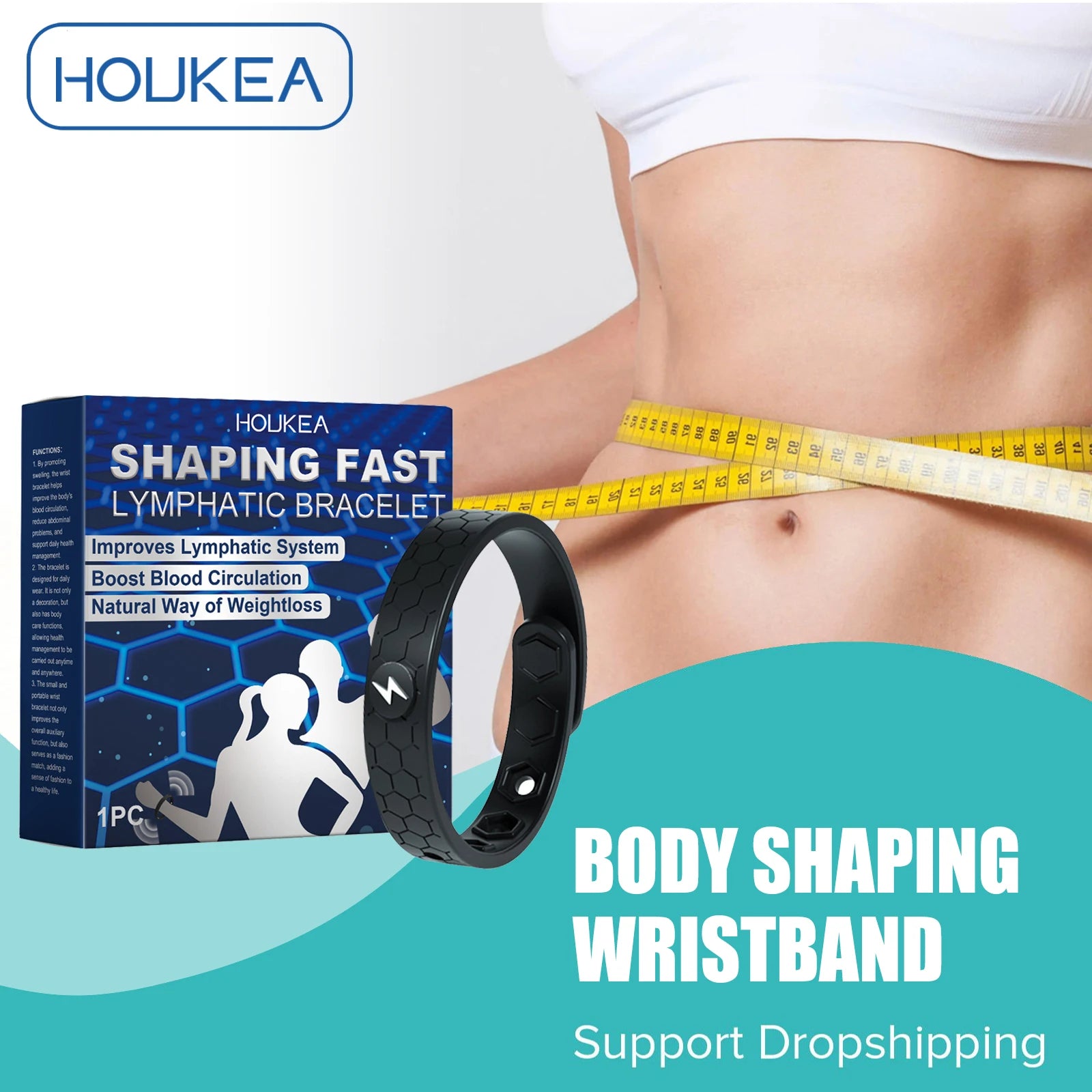 Unisex Weight Loss Bracelet Burning Fat Body Shaping Anti Fatigue Energy Therapy Improve Metabolism Lymphatic Detox Bracelet Main image