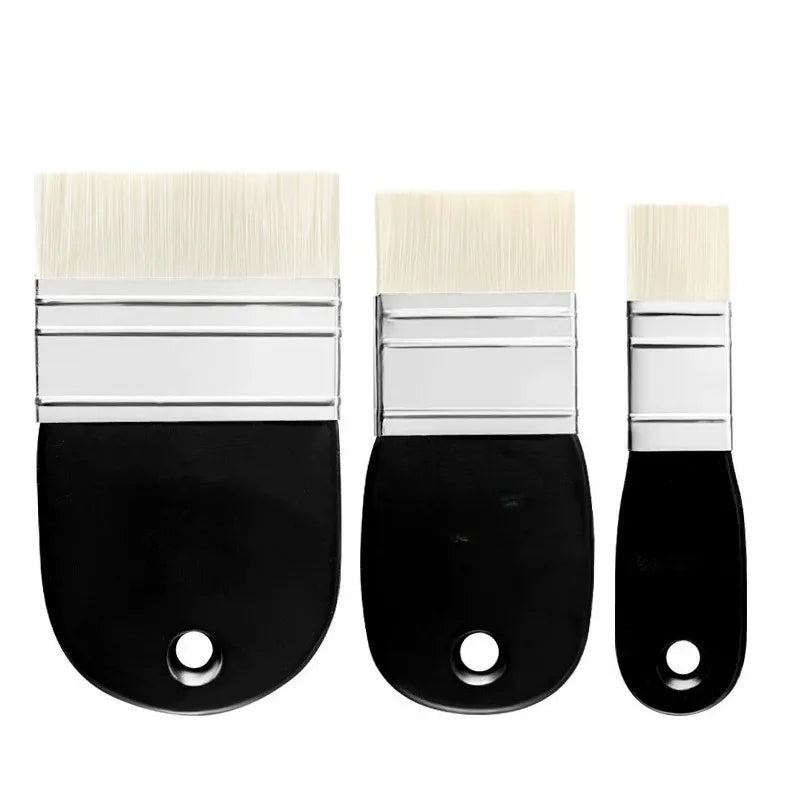 Oil Painting Nylon Pen Set Gouache Acrylic 1/3 Pcs Small/Medium/Large Sizes Flat Head Brush Wood Handle Painting Tools for Fine Main image