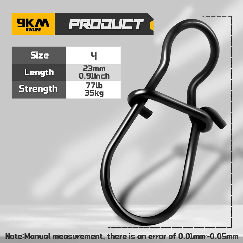 Duo Lock Fishing Snaps 25~100Pcs Fishing Clips Speed Clips Carabiners Fishing Swivels Snap Saltwater Quick Change Fishing Tackle