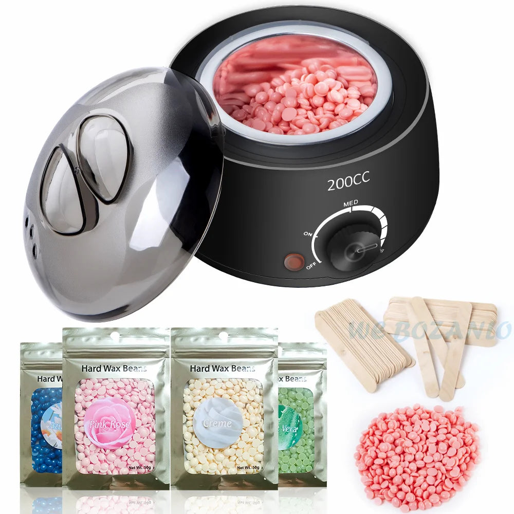 200CC Wax Heater Warmer Hair Removal Machine For Hand Foot Body SPA Epilator Paraffin Wax Pot +Wax Beans + Wood Sticks Main image