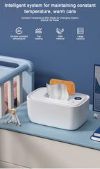 Portable Baby Wipes Heater Wet Towel Dispenser Thermostat Warmer Tissue Paper Case Napkin Electric Heating Insulation Display