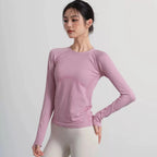 Women's Outdoor Sports Shirt Yoga Wear Fitness T-Shirt Running Workout Top Female Long Sleeves Sportswear Exercise Gym Clothing