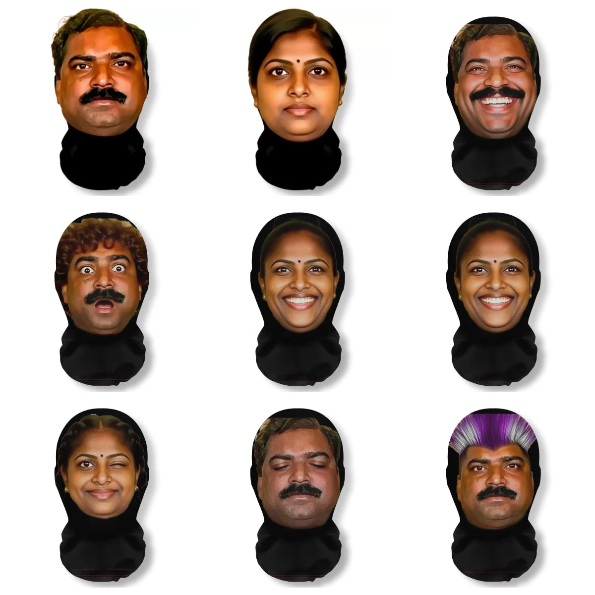 Funny Indian Facial Expression Spoof Abstract Humorous Mask Novelty Live Streaming Outdoor Prop Cosplay Costume Accessories