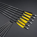 Toparchery 6/12/24pcs 33" Archery Pure Carbon Arrow ID6.2mm Spine 400 with 4'' Natural Feather for Outdoor Shooting Hunting