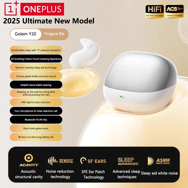  Oneplus Sleep Headphones Wireless Bluetooth Earphones Semi-in-ear Mini High-quality Sound Long Battery Life Office Travel