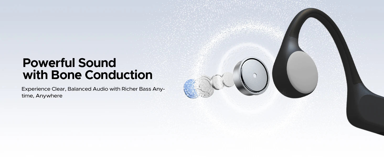 DOOGEE BoneBeat Run Bone Conduction Headphones Open-Ear Wireless Sports Earphone 10 Hours Battery Life for Running, Cycling
