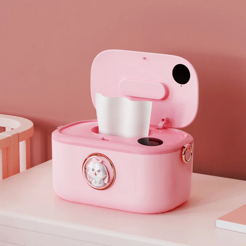 DMWD Household Wipes Heater Wet Towel Dispenser Facial Mask Warmer Electric Baby Tissue Heating Machine 0-55℃ Constant Temp 220V