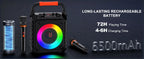 T17-T Karaoke Machine And Bluetooth earphones,Portable Speaker with LED Lights for Kids and Adults,Supports Bluetooth/USB/TF/AUX
