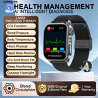 2026 New Health Smart Watch Laser Therapy Reduce Three Highs Blood Oxygen Pressure Uric Acid Blood Lipid ECG Smartwatch For Man