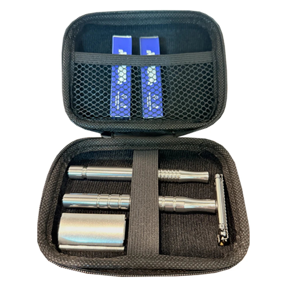 Shavcooo Glide Pro 4D Stainless Steel Safety Razor Eco-friendly Dual Half Shaving Shaver for Men Women Gift kit with Travel Box