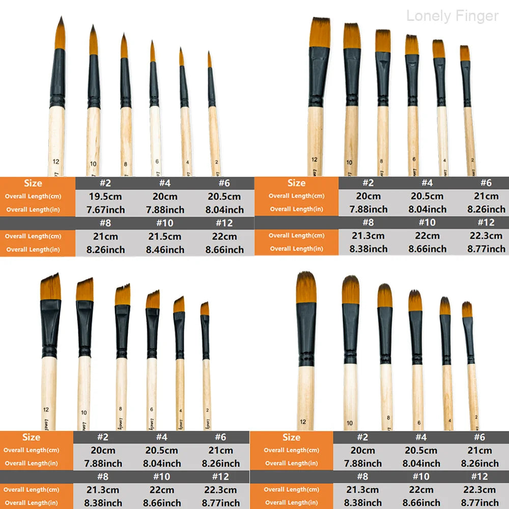 6/24/30Pcs Artist Paint Brush Set for Watercolor, Acrylic, Oil and All Media, Suitable for Canvas, Paper, Ceramic, Nylon Hair, W
