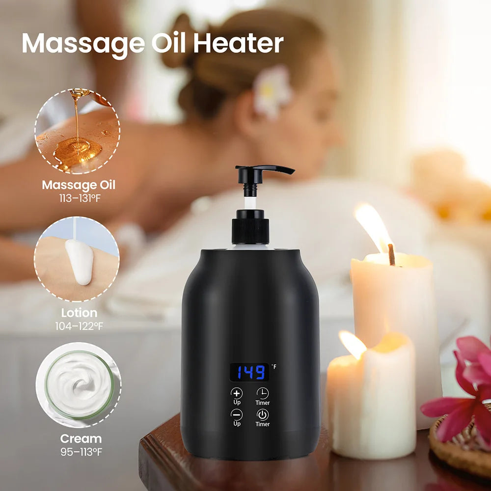 Massage Oil Heater Lotion Essential Cream Bottle Warmer LED Display Temperature Control Quick Heating Body Oils For Salon SPA