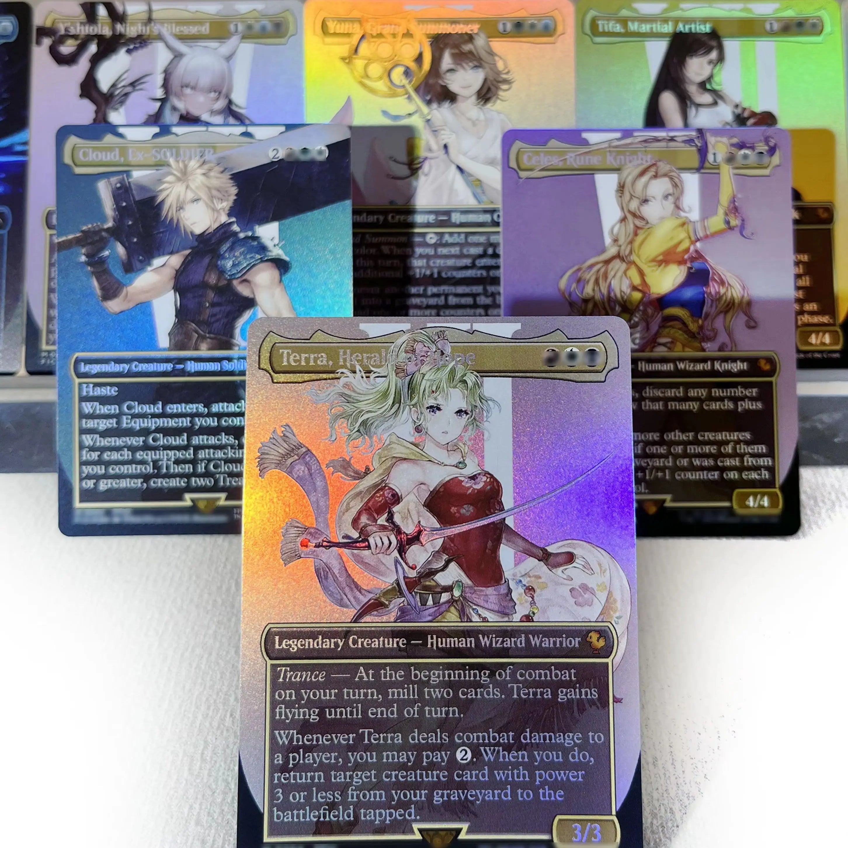 FCA FIN FIC PIP LTR FOIL4-002 magical cards Ancient Copper Dragon Tcg proxy Traveling Chocobo Celes, Rune Knight gathering