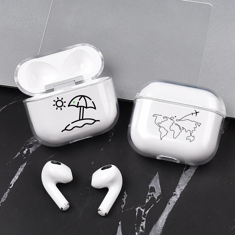 Hard Plastic Case for AirPods Pro 2 USB C Case for airpods 3 2 1 Case Transparent Cover for airpod pro 3 funda Air Pods 3 Coque