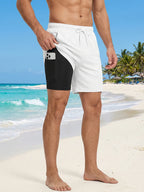 Mens Swim Trunks with Compression Liner Phone Pocket Summer Quick Dry Board Shorts Beach Shorts Swimwear Swimsuit Bathing Suits