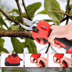 Podofo Brushless Electric Pruning Shears 2.5-Inch Cordless Garden Branch Cutter Battery Powered Shrub and Tree Trimming Tool for Landscaping Orchard Yard Maintenance