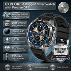 GPS Sports Smartwatch Men Women Swim Waterproof Fitness Tracker 2GB Memory Offline Maps  SpO2 Rugged Outdoor Smartwatch for Men