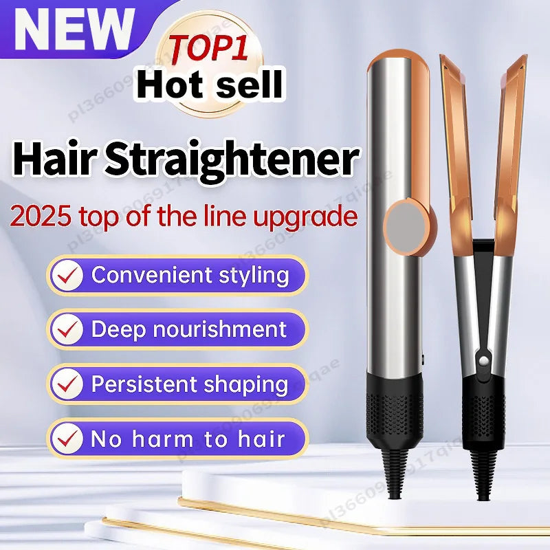 2-in-1 Hair Dryer and Flat Iron Dual Heat Negative Ion Hair Styler for Quick Drying and Straightening Travel Friendly Home Use