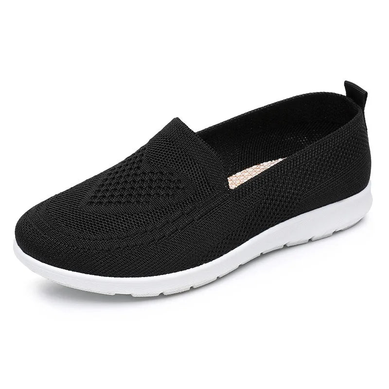 Comfortable casual women's shoes spring and summer breathable fabric uppers solid colors low-cut design soft and outdoor walking