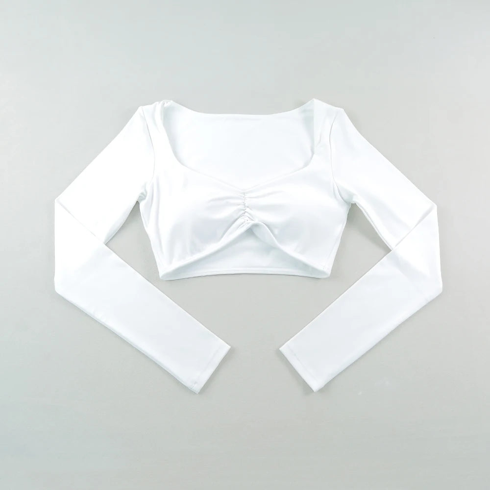 Quick Drying Breathable Short Yoga Sexy Clothes For Women Nude Feeling Fitness Tops Slim Fit Exercise Running Clothes