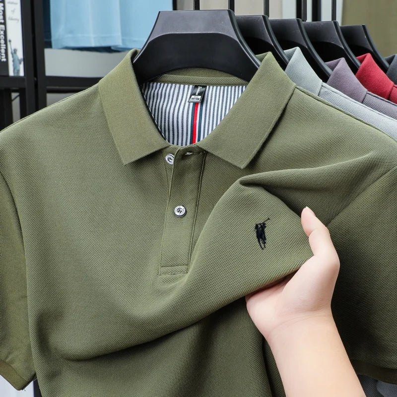 100% pure cotton short sleeved polo shirt high-end luxury brand fashion Paul Pony embroidery golf men's business casual T-shirt