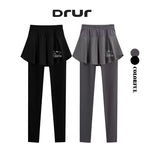 DRUR Women's 2-in-1 Sports Skirt Pants Pocket High Waist Yoga Women’s Sports Leggings Gym Running Tennis  Yoga Pants Y2K