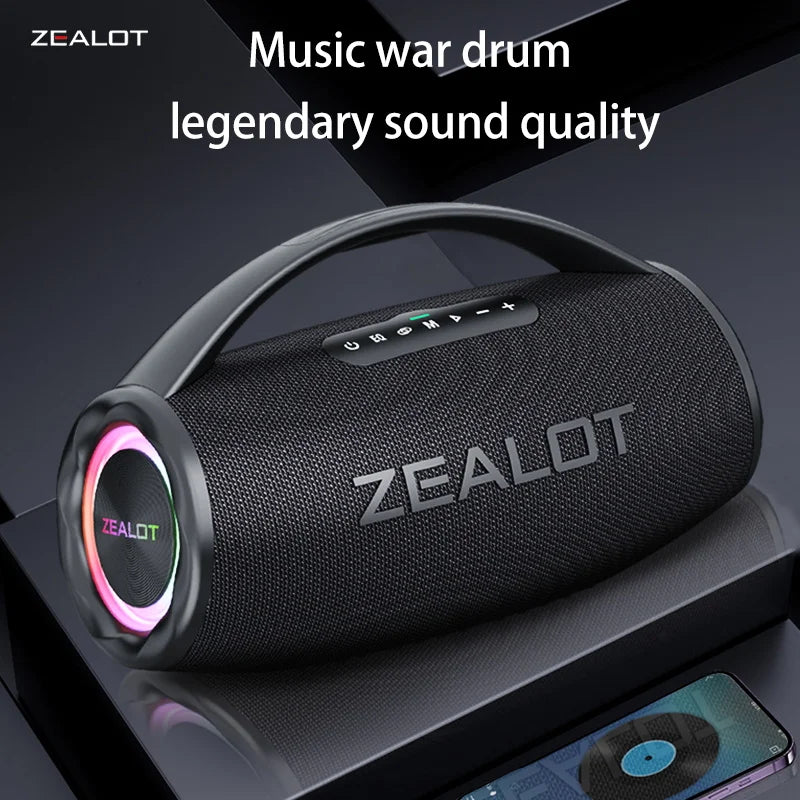 ZEALOT-S97 80W Portable Outdoor Bluetooth Speaker, HiFi Sound, Subwoofer, Dual Pairing, Fast Charging, 16000mAh Battery