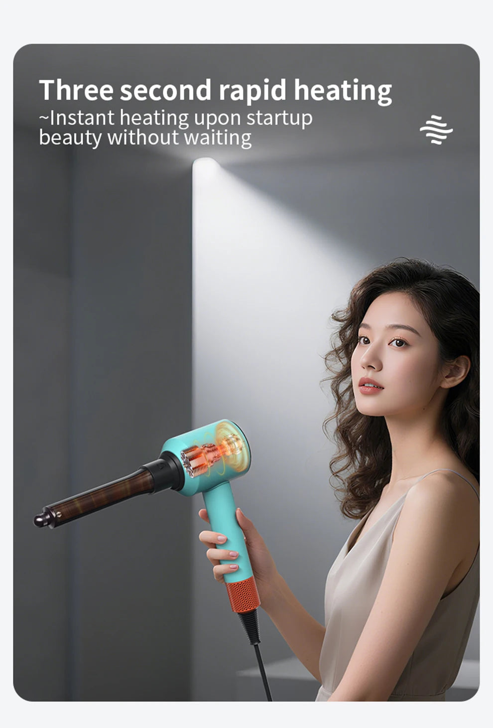 Automatic Curling Iron Hair Styling Tool for Hd15/16/17/18 Curling Wand 1.25 Inch Fast Heating Anti-Scald Ionic Hair Accessories