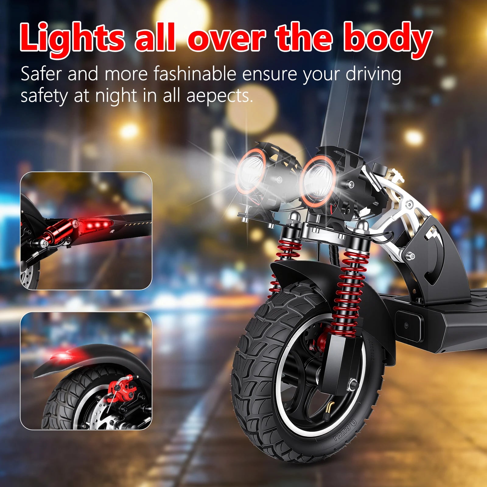Electric Scooter 800W Motor 48V13AH Battery Send Removable Seat E-Scooter Adult 10" Tire City Commuter All-Terrain Fold Scooters