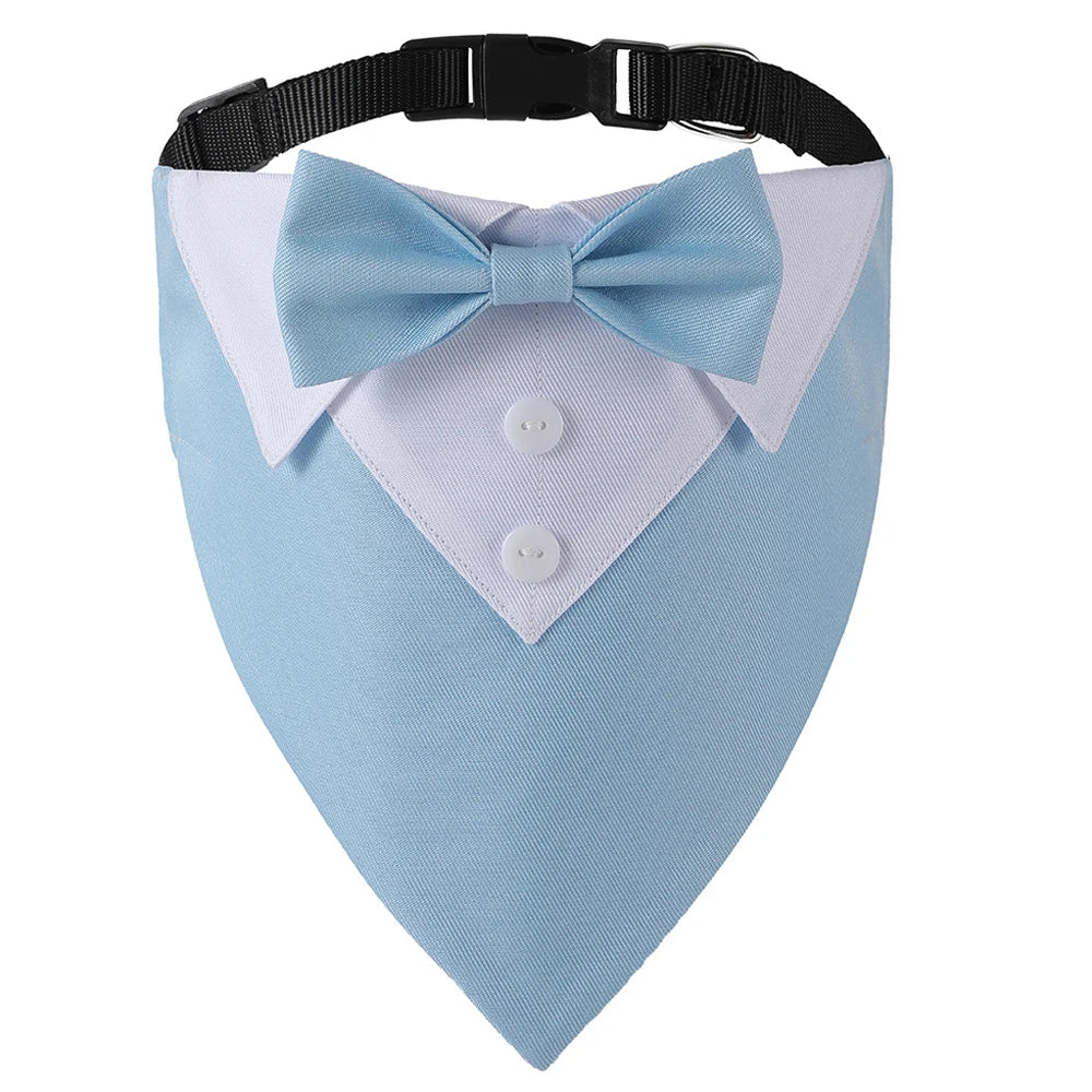 Sucado Bow Tie Dog Collar Tuxedo Bandana Adjustable Formal Puppy Triangle Neck Wear for Wedding Birthday Dress-up Cosplay Party
