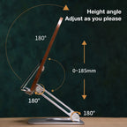 FORZOLA 360° Rotating Walnut Wood Reading Stand Student Reading Desktop Foldable Holder Book Ipad Tablet Notebook Laptop Bracket