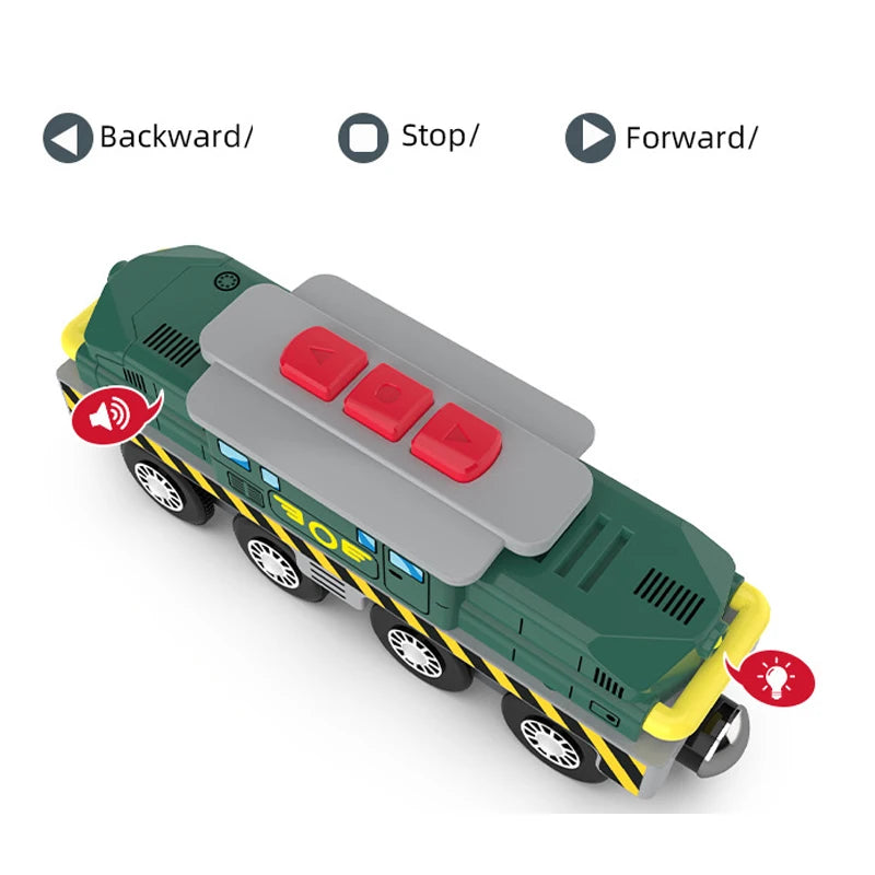 Battery Operated Locomotive Pay Train Set Fit for Wooden Railway Track Powerful Engine Bullet Electric Train for Boys Girls Gift