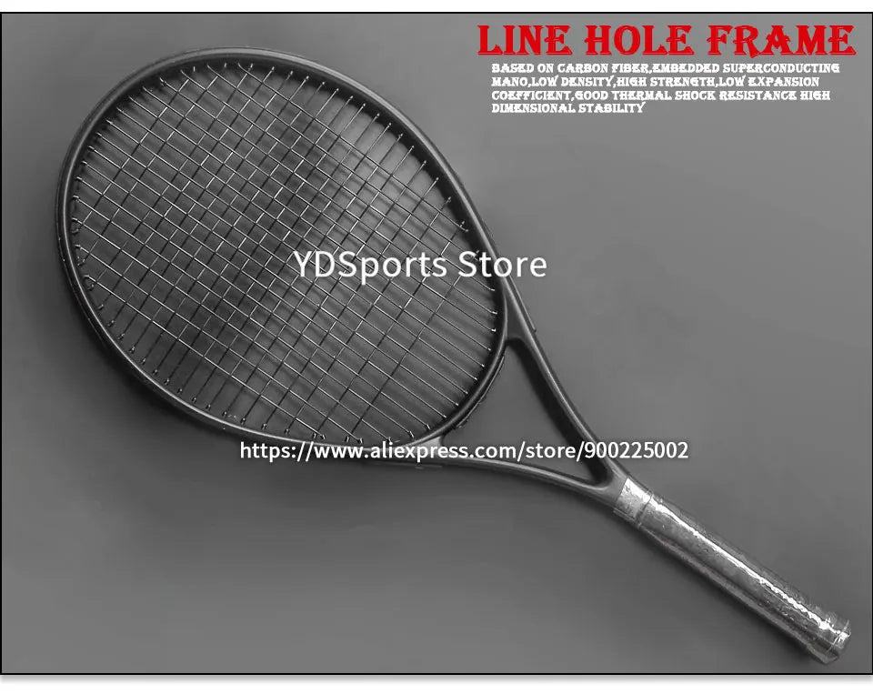1pcs 27inch Technical Type Tennis Rackets Strung Carbon Aluminum Alloy Recreational Racquet Shockproof With Carry Bag For Adult
