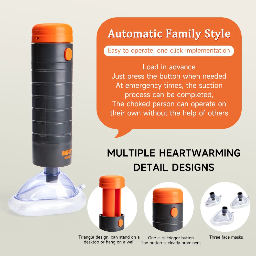 Auto Choking Rescue Device Strong Airway Suction Rescue Device Portable Anti Choking Device First Aid Kit for Kids and Adults Secondary image